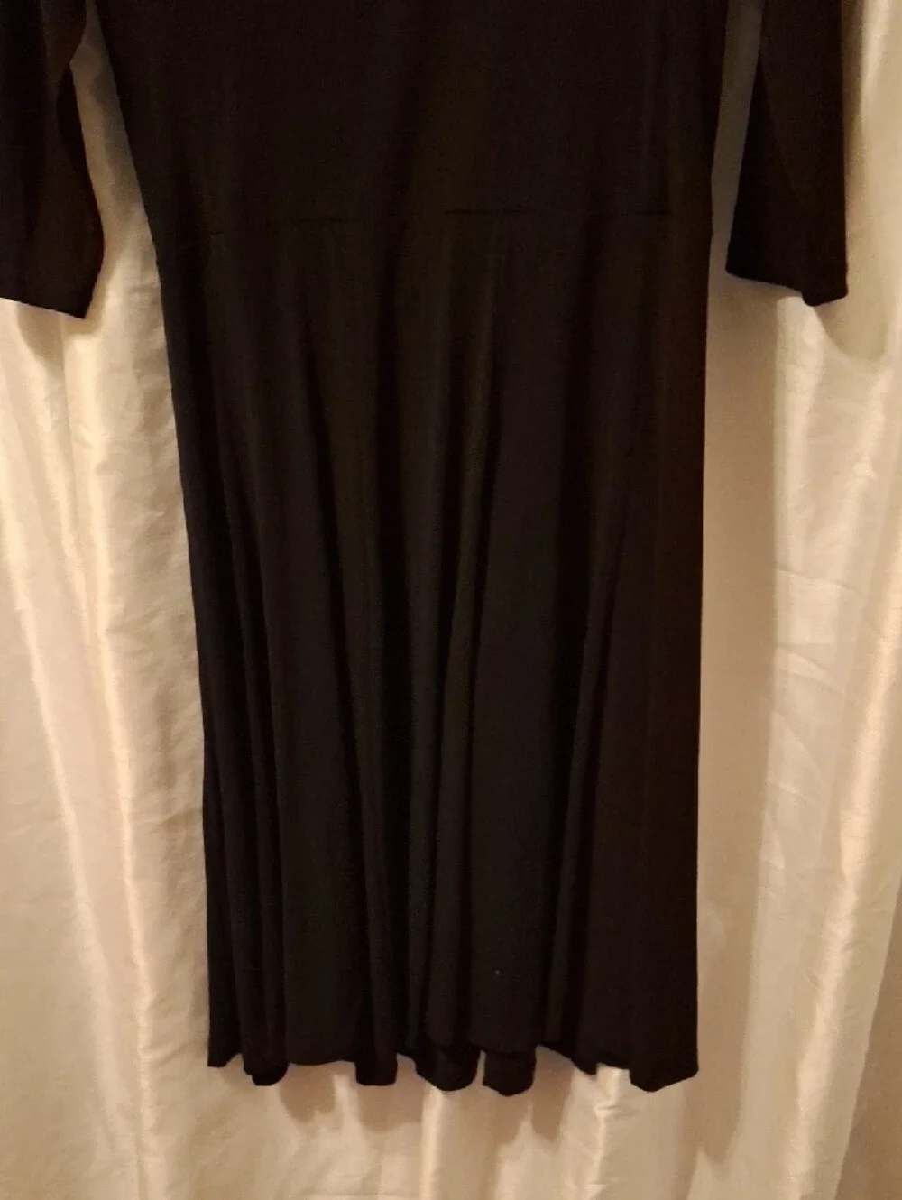 Black Long-Sleeve Fit-and-Flare Dress